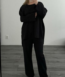 CO-ORD SET WITH LONG BACK BLACK