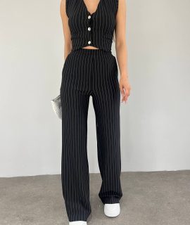 BLACK STRIPED 2-PIECE SET