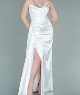 SATIN MAXI DRESS – WHITE