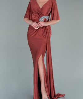 MAXI DRESS WITH DETAILS – BRONZE