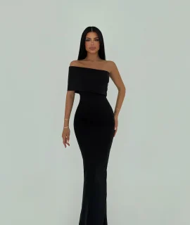 ONE-SHOULDER MAXI DRESS WITH WRAP DETAIL